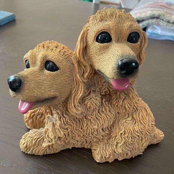 Cocker Spaniel Double Pup Ceramic 1990’s Bank Figure - Picture 1 of 14